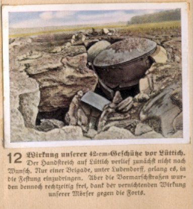 Weltkrieg 1 / World War 1 / Grande Guerre — Wirkung unserer 42-cm-Geschütze vor Lüttich