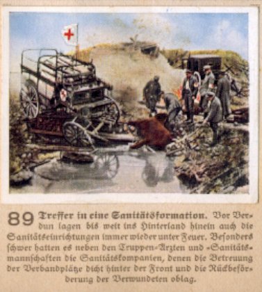 Weltkrieg 1 / World War 1 / Grande Guerre — Treffer in eine Sanitätsformation