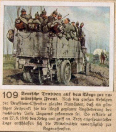 Weltkrieg 1 / World War 1 / Grande Guerre — Deutsche Truppen auf dem Wege zur rumänischen Front