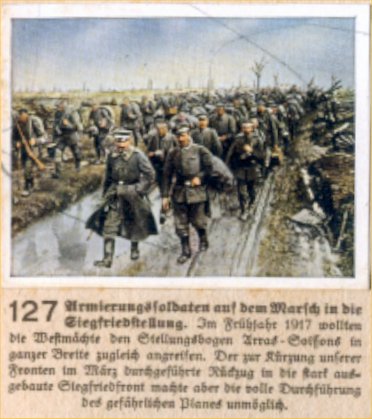 Weltkrieg 1 / World War 1 / Grande Guerre — Armierungssoldaten auf dem Marsch in die Siegfriedstellung