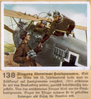 Weltkrieg 1 / World War 1 / Grande Guerre — Flugzeug übernimmt Handgranaten