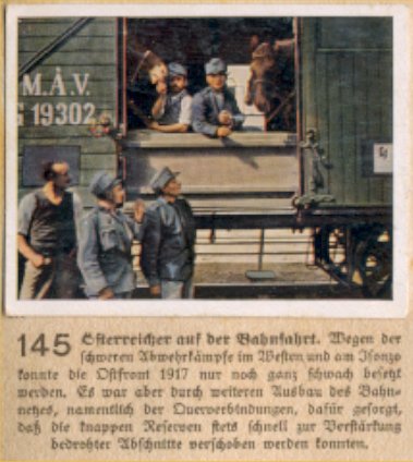 Weltkrieg 1 / World War 1 / Grande Guerre — Österreicher auf der Bahnfahrt