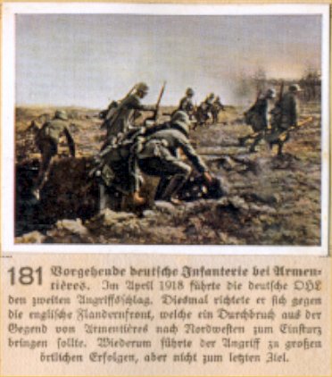 Weltkrieg 1 / World War 1 / Grande Guerre — Vorgehende deutsche Infanterie bei Armentières