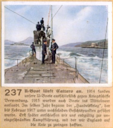 Weltkrieg 1 / World War 1 / Grande Guerre — U-Boot läuft Cattaro an