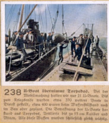 Weltkrieg 1 / World War 1 / Grande Guerre — U-Boot übernimmt Torpedos