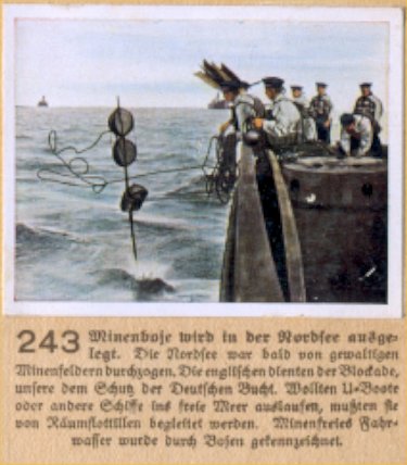 Weltkrieg 1 / World War 1 / Grande Guerre — Minenboje wird in der Nordsee ausgelegt